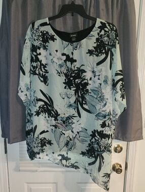 Evans Mint Green Floral Asymmetric Tunic